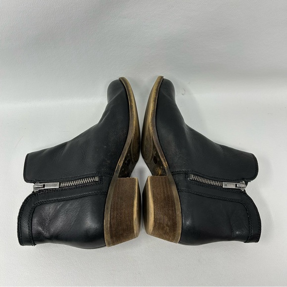 Lucky Brand Breah Booties Womens Size 9 Black Leather Double Zipper Ankle Boot - Picture 10 of 13